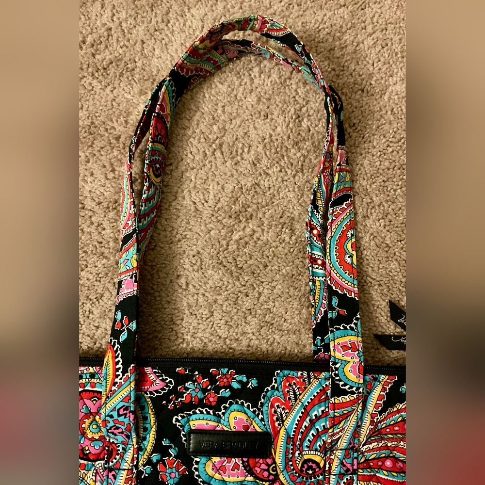 Vera Bradley Retired Parisian Paisley Quilted Tote / Shoulder Bag - Picture 5 of 7